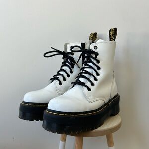 White Dr. Martens Jadon Quad Platform Boots